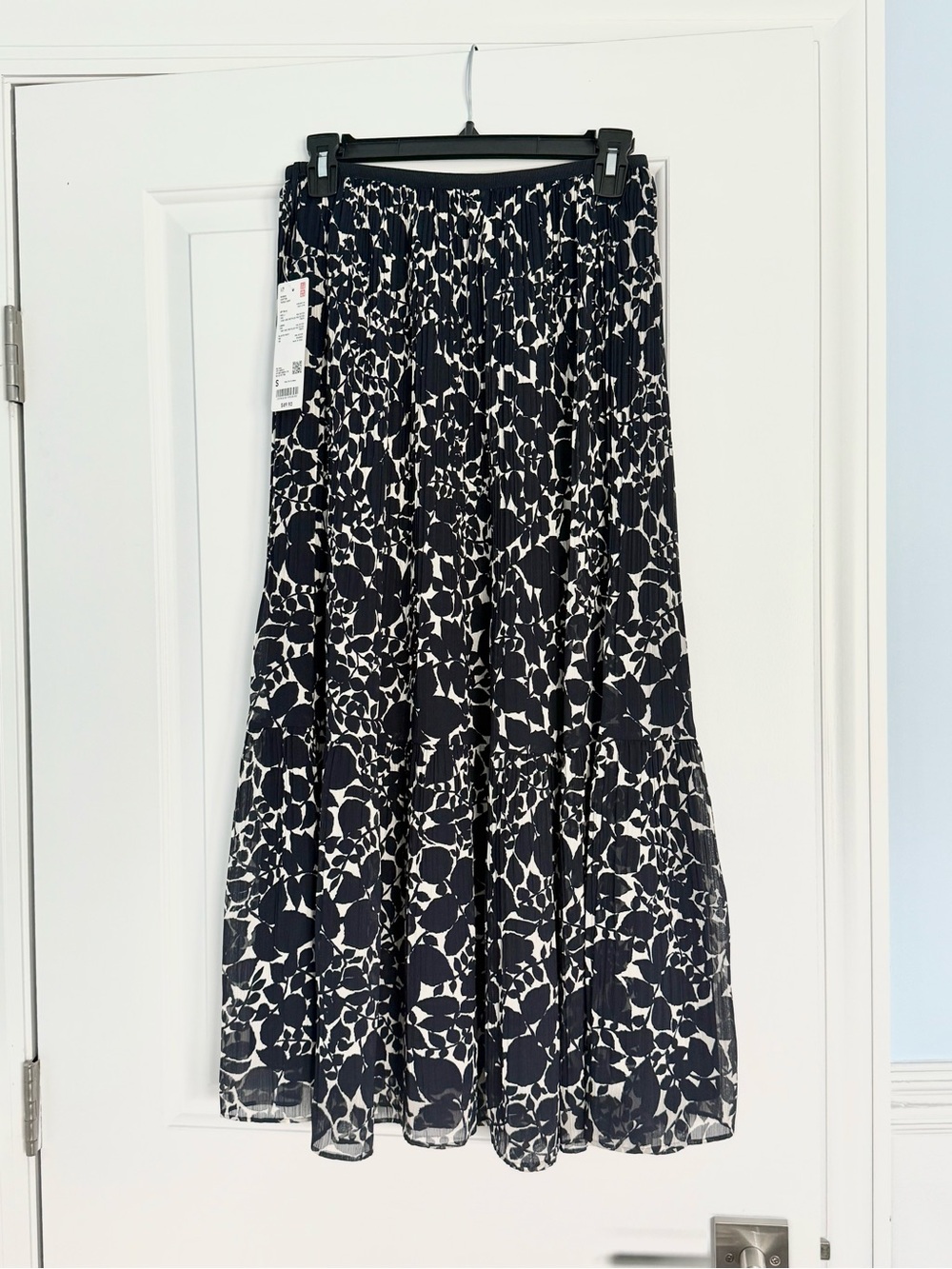 Navy & White Floral Maxi Skirt